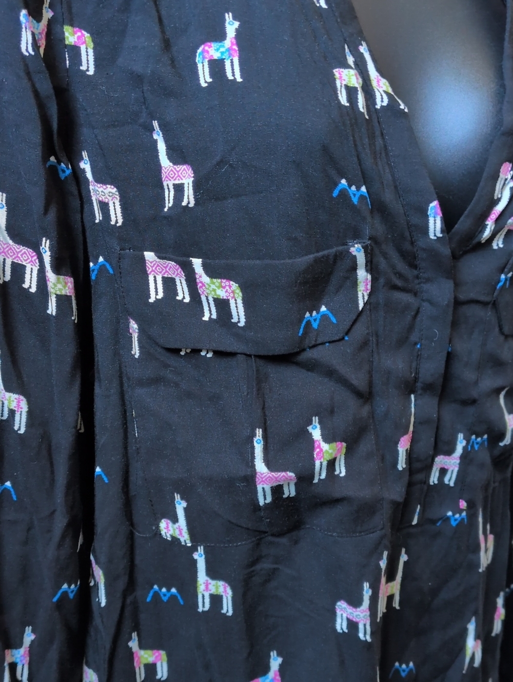 ✨ Nwt Maeve Llama Alpaca Print Long Sleeve Shirt Size US 12 - Picture 3 of 8